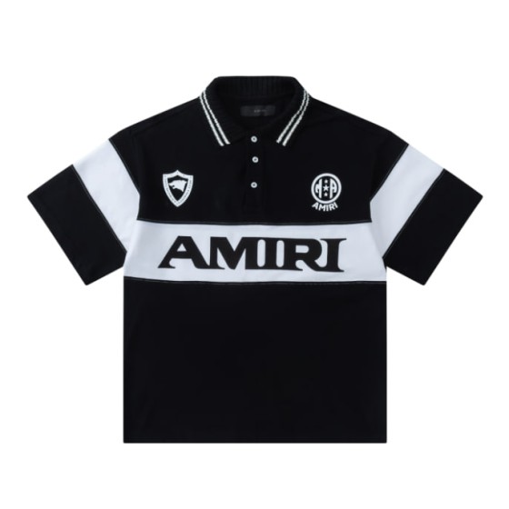 AMIRI Soccer Striped Polo Shirt